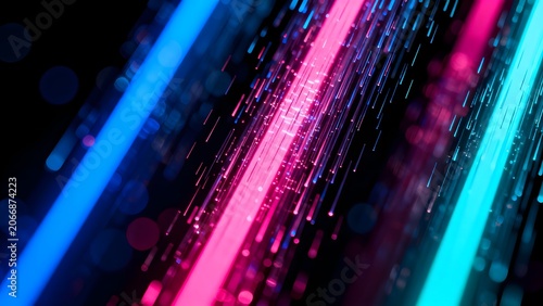 Colorful abstract light streaks on dark background