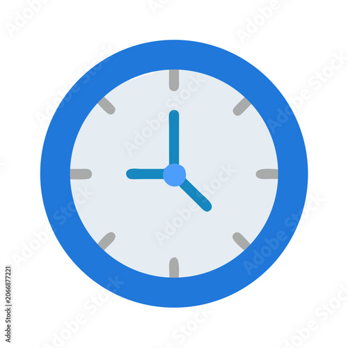 Fotografía Blue round wall clock on black background illustration