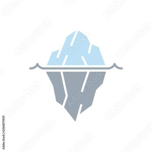 Minimalist iceberg icon showing top and bottom sections.