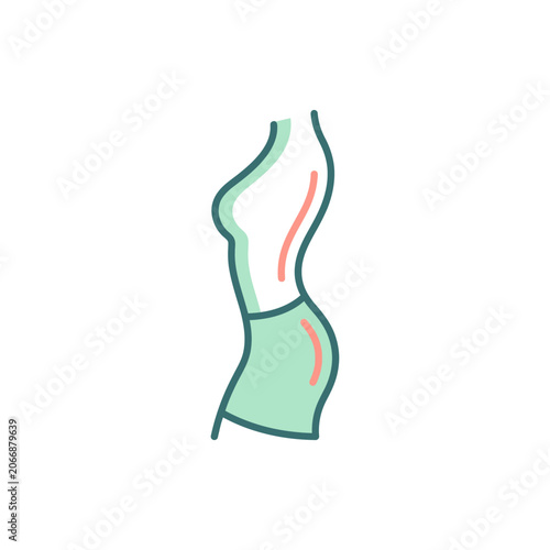 Minimalist female body line art illustration.