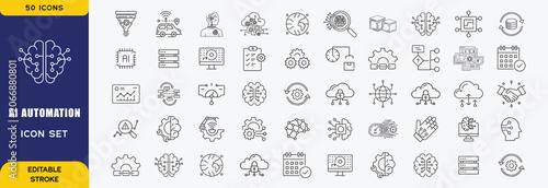 Foto AI Automation & Intelligence editable icon set