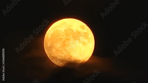 Cuadro en lienzo Detailed Close-up of a Bright Full Moon