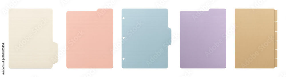 Fototapeta premium PNG Colorful pastel file folders on transparent background