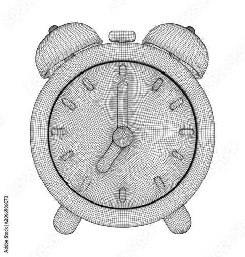 Wireframe of an alarm clock