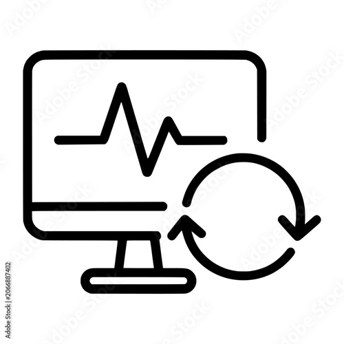 Continuous Monitoring Alert Line Icon