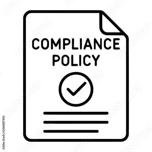 Compliance Policy Document Line Icon