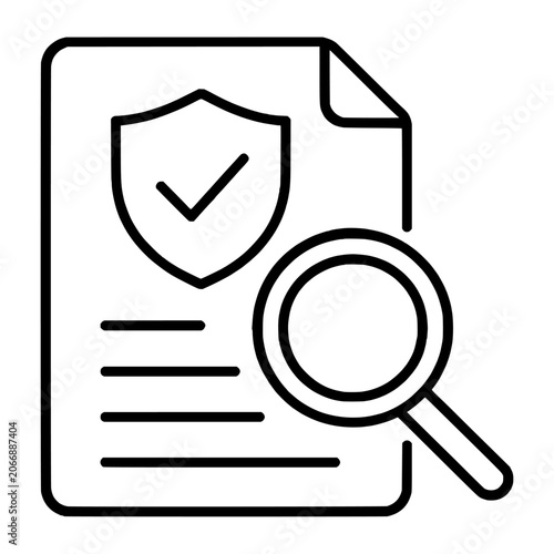 Cybersecurity Audit Report Line Icon