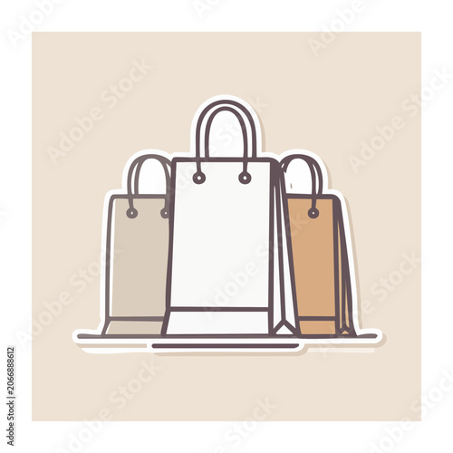 Flat design shopping bags illustration