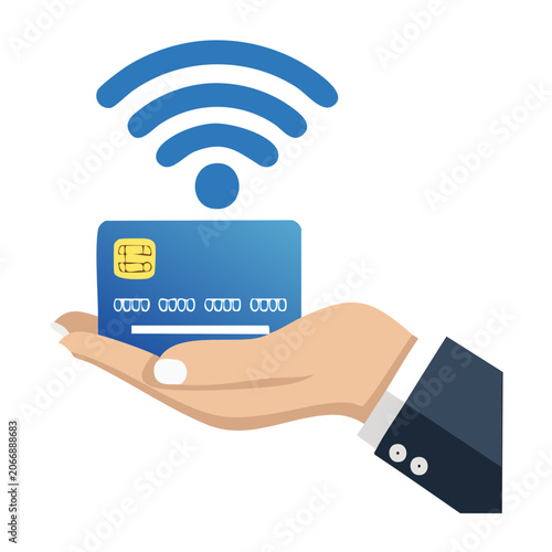 Blue smartphone with cloud and wifi icons