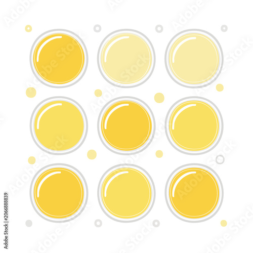 Yellow circles and dots in a grid pattern illustration