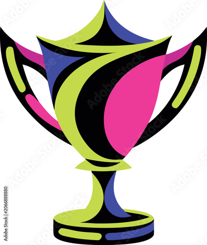 golden trophy award cup victory success champion prize sports competition celebration honor recognition shiny metal design vector illustration

