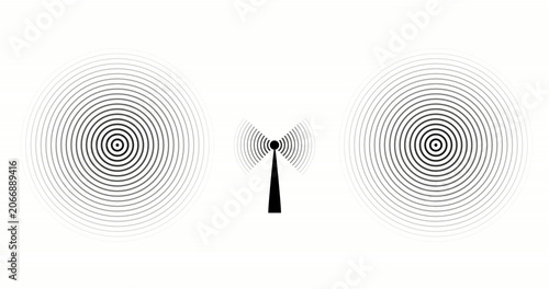 Quadro em tela Digital technology radio wave illustration