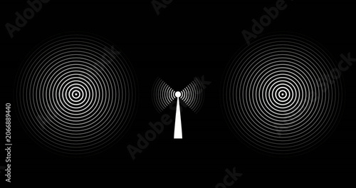 Obraz na plátně Digital technology radio wave illustration