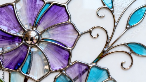 Stained glass floral design