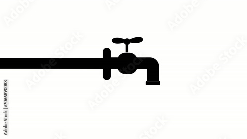 Tableau sur toile water tap icon animation, Motion graphics of water concept