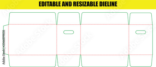Cuadro en lienzo Professional die cut template for creating a foldable cardboard carry box with h