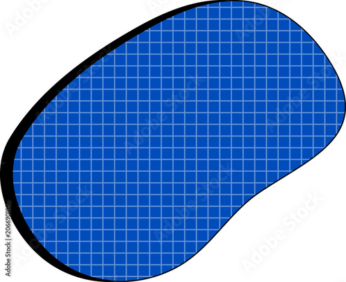 Blue kidney shaped swimming pool