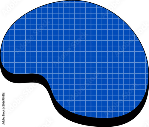 Abstract Blue Tiled Pool Shape