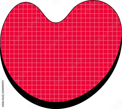 Red Heart Grid Vector Illustration
