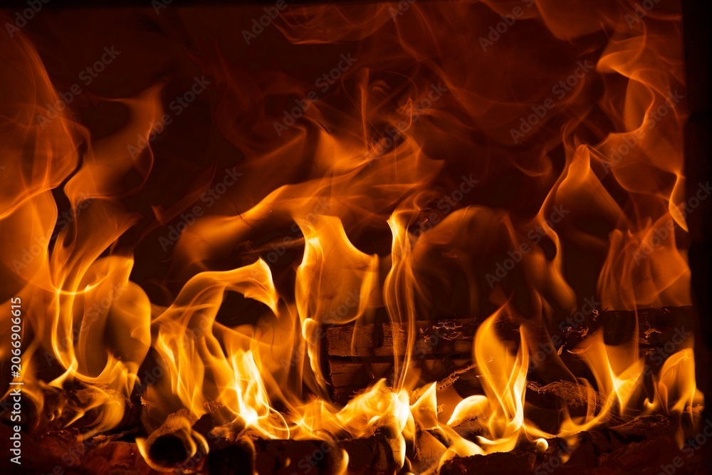 Fototapeta premium fire in the fireplace