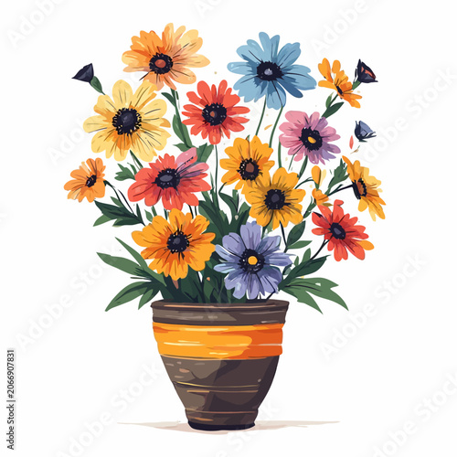 flowers and plants in pots painting 