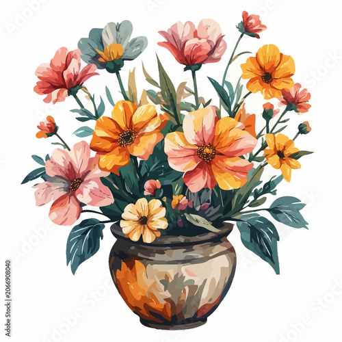 flowers and plants in pots painting 