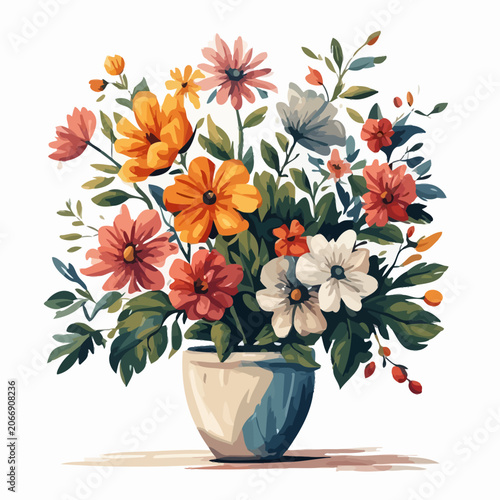 flowers and plants in pots painting 