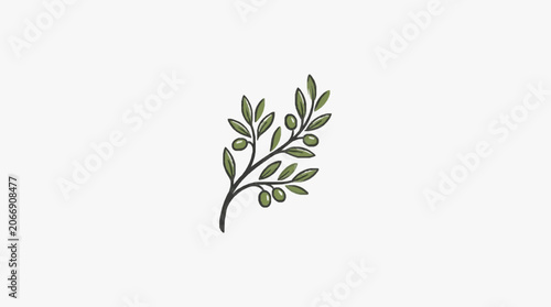 Foto Minimalist line art illustration of a cannabis leaf.