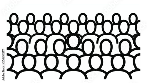 Large Crowd of People Silhouettes in Unity.