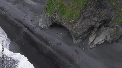 Fotografía Aerial view of winding mountain road through rocky landscape