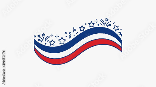 Colorful abstract ribbon graphic design element.
