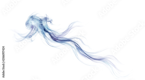 Delicate spectral phantom vapor forming an abstract translucent wisp isolated on transparent background.