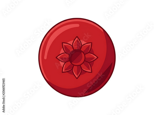 Red heart with intricate lace pattern design.