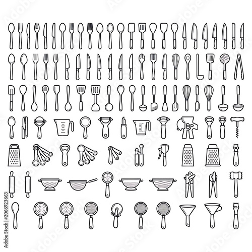 Black and white line art collection of various animals.