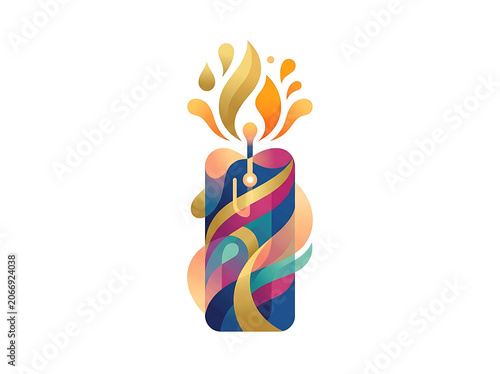 Colorful abstract illustration of a person dancing.