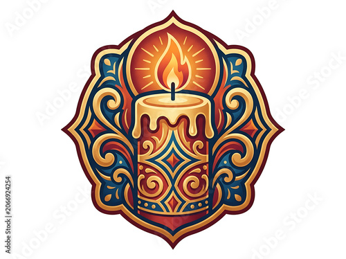 Intricate heraldic shield with lion and crown emblem.