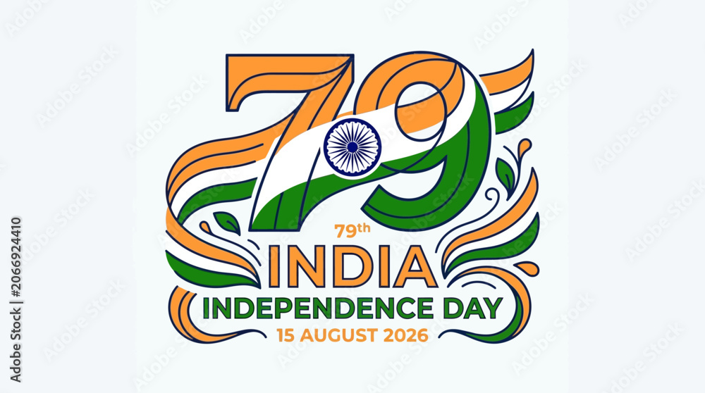 Fototapeta premium 79th India Independence Day Celebration Design