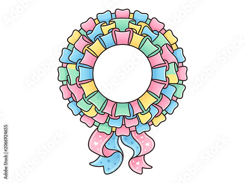 Colorful abstract geometric puzzle sphere design.