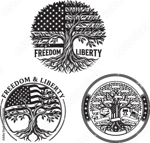 Patriotic Tree of Life 4th of July PNG