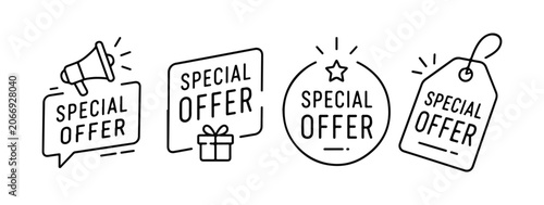 Tableau sur toile Special Offer doodles set