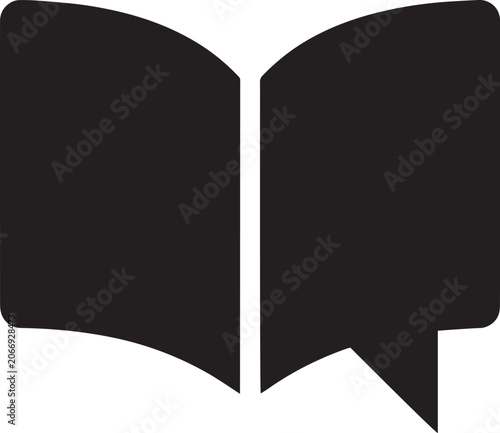 Open book icon simple symbol for literature and knowledge represented as a graphic.