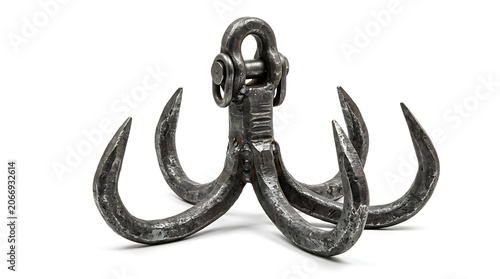 Grappling Hook Isolated Image - Heavy Duty Metal Anchor