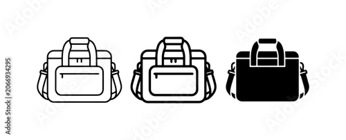 Photos Duffel Bag Icons, Travel Luggage Set, Gym Bag Vector Graphics