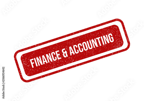 Red grunge rubber stamp with the text finance and accounting