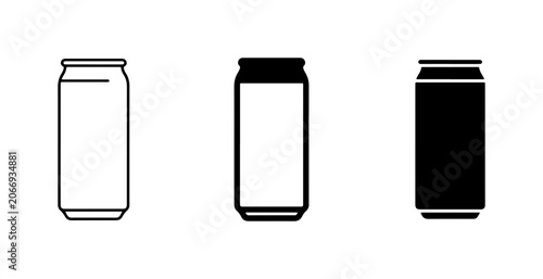Canvas Print Beverage Can Icons: Sleek Aluminum Drink Containers, Modern Vector Graphics for
