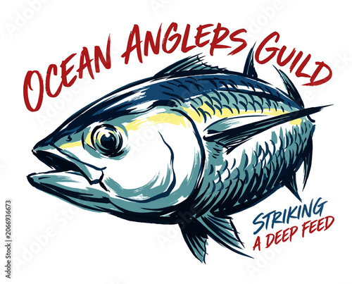 Fotografie Ocean anglers guild tuna fishing logo