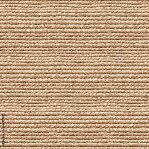 Seamless brown jute fabric texture with braided rope pattern