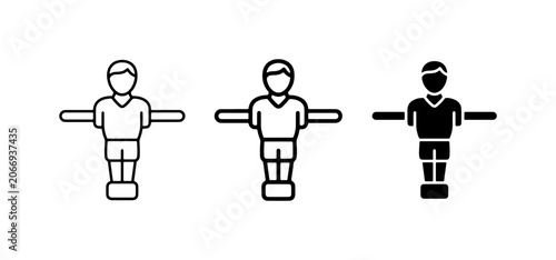 Quadro su tela Table Football Player Icons, Foosball Man Figures, Soccer Game Pieces, Vector Se