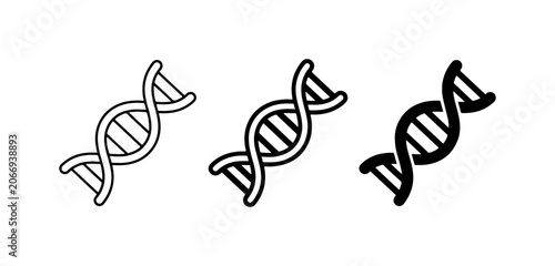 Φωτογραφία DNA Helix Icons, Genetic Science Symbols, Molecular Biology Illustrations