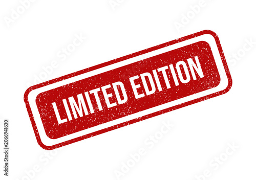 Red grunge rubber stamp with the text limited edition design element